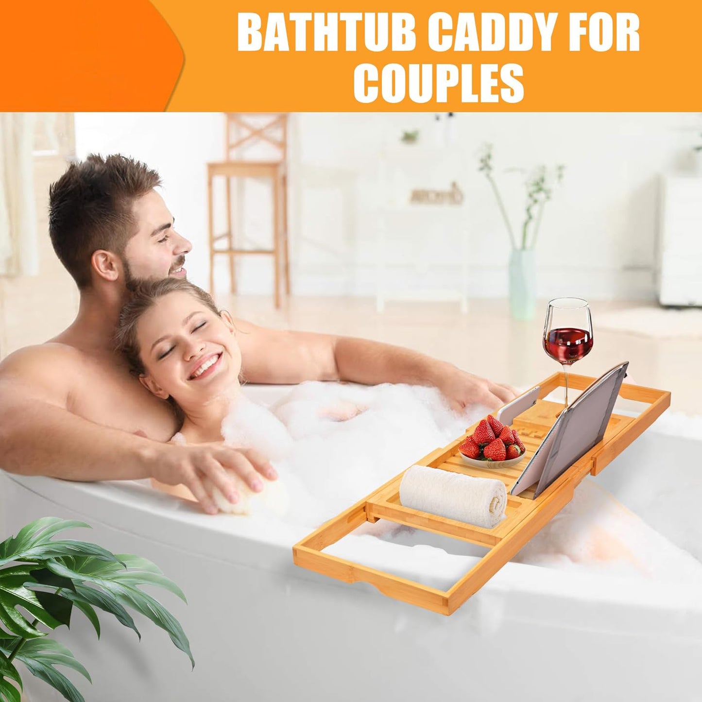 Foldable Bamboo Bath Table Tray