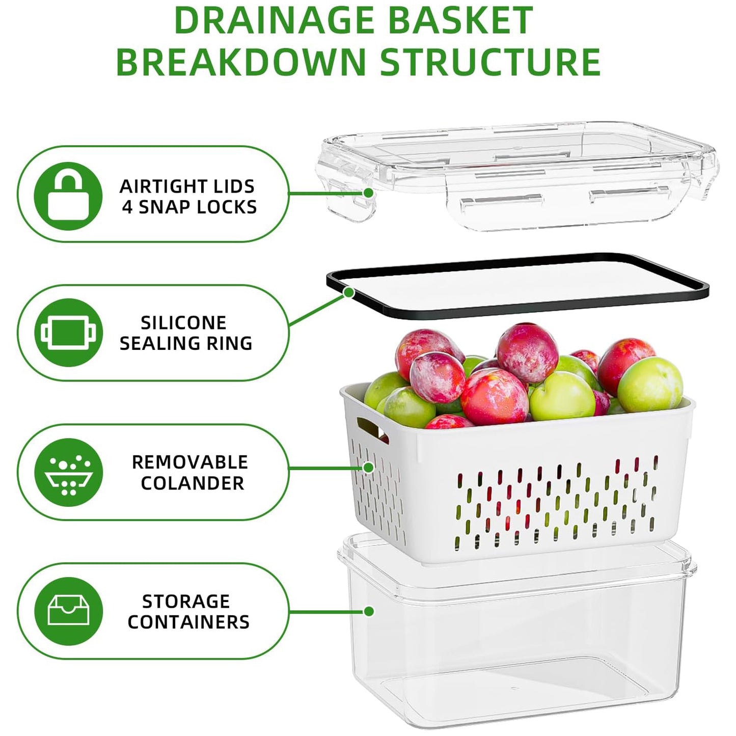 5 Pack Fruit Storage Containers